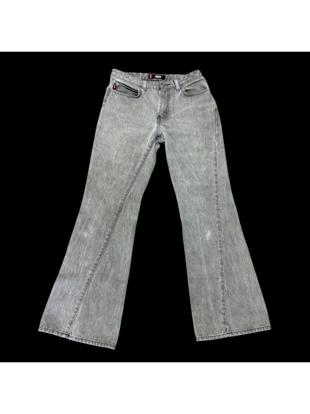 Vintage Bongo Faded Gray Wash Y2K Flared Jeans Womens Size 7